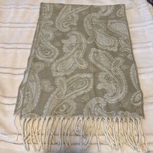 Paisley Patterned Scarf with Fringe